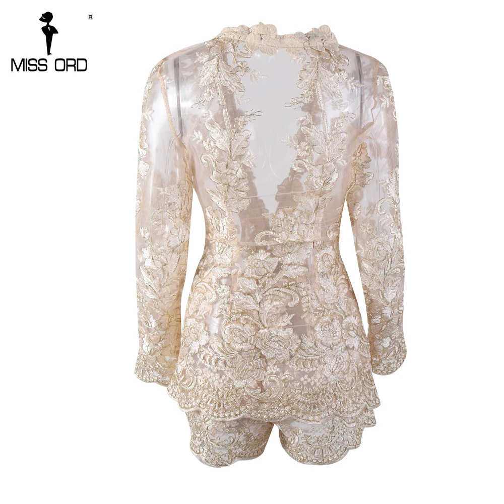 Missord 2021 Sexy Long Sleeve Embroidery Lace Playsuit See Through Skinny Rompers Two Pcs Women Elegant Sets FT8531
Missord 2021 Sexy Long Sleeve Embroidery Lace Playsuit See Through Skinny Rompers Two Pcs Women Elegant Sets FT8531