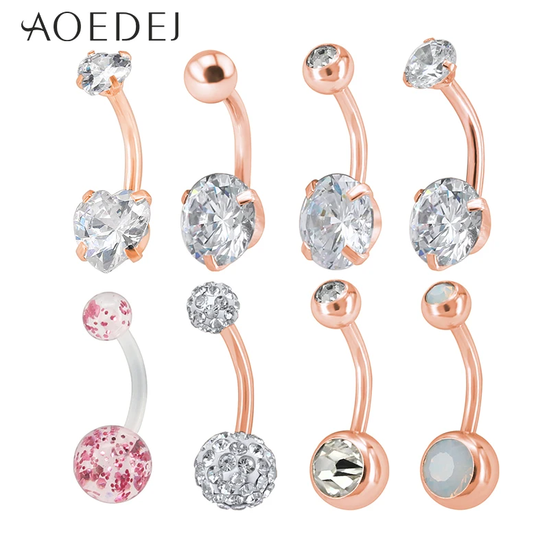 AOEDEJ 8pcs/lot Round Crystal Belly Button Piercings Stainless Steel Navel Piercing Rose Gold Color Real Navel Belly Piercing
AOEDEJ 8pcs/lot Round Crystal Belly Button Piercings Stainless Steel Navel Piercing Rose Gold Color Real Navel Belly Piercing