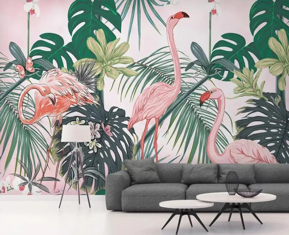 Customized 3D mural wallpaper Nordic flamingo background wall living room bedroom decorative painting
Customized 3D mural wallpaper Nordic flamingo background wall living room bedroom decorative painting