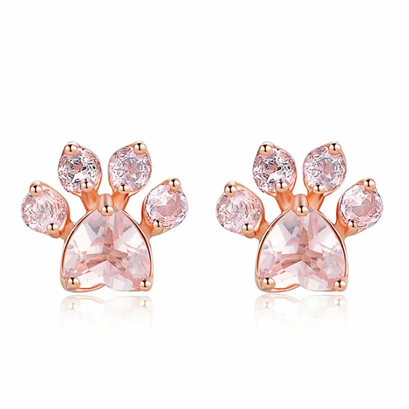 Drop Shipping Shiny Rose Gold 5x5.5mm brincos Stud Earrings CZ Bearfoot Jewelry Dog Paw Print Earring Female Earrings for Women
Drop Shipping Shiny Rose Gold 5x5.5mm brincos Stud Earrings CZ Bearfoot Jewelry Dog Paw Print Earring Female Earrings for Women