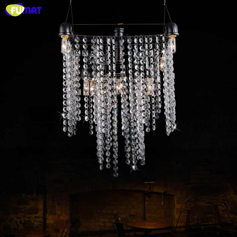 FUMAT American Style LOFT K9 Crystal Chandeliers Creative Fashion Art Pipe Crystal Chain Light For Living Room Crystal Lightings
FUMAT American Style LOFT K9 Crystal Chandeliers Creative Fashion Art Pipe Crystal Chain Light For Living Room Crystal Lightings
