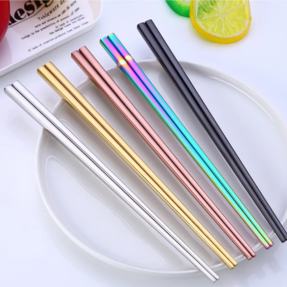 Японская китайская металлическая палочка из нержавеющей стали разноцветные