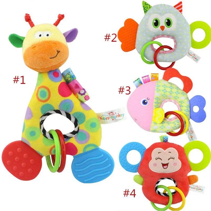 

Hot Monkey Giraffe Animal Stuffed Doll Soft Plush Toy Newborn Baby Kids Infant Toy Baby Rattles