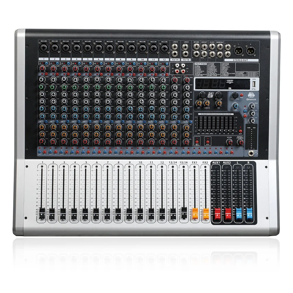 Mixing console recorder 48 V phantom power monitor AUX effect path 8-16 channel audio mixer USB 99 DSP effects KCi
Mixing console recorder 48 V phantom power monitor AUX effect path 8-16 channel audio mixer USB 99 DSP effects KCi