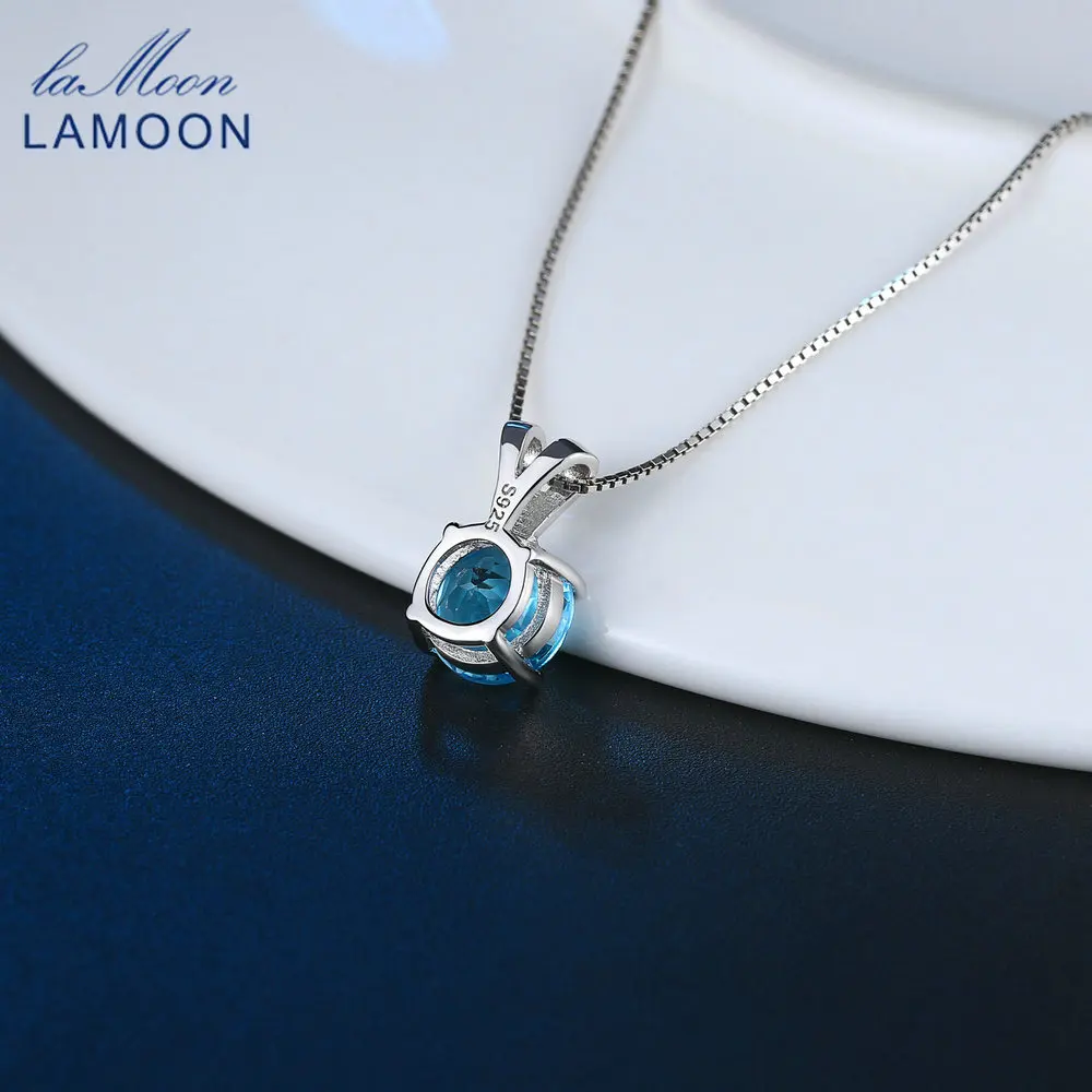 LAMOON S925 100% Real Blue Topaz Pandent Necklace For Women 8mm Natural Gemstone 925 Sterling Silver Simple Fine Jewelry NI033
LAMOON S925 100% Real Blue Topaz Pandent Necklace For Women 8mm Natural Gemstone 925 Sterling Silver Simple Fine Jewelry NI033