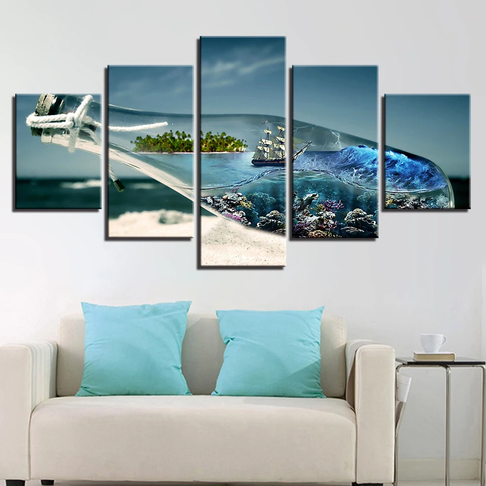 Modern Abstract HD Printed Landscape Picture 5 Panel Drift Bottle Canvas Painting Wall Art Home Decor Unframed For Living Room
Modern Abstract HD Printed Landscape Picture 5 Panel Drift Bottle Canvas Painting Wall Art Home Decor Unframed For Living Room