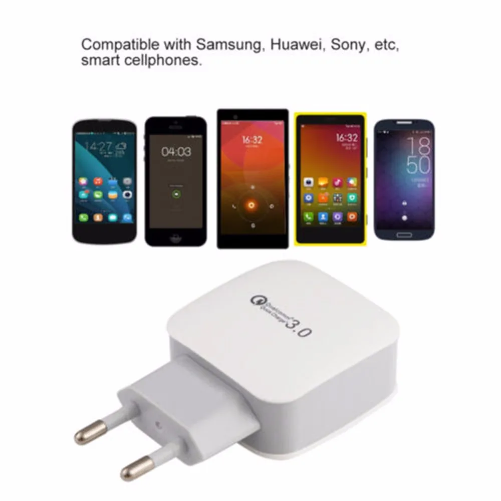 QC 3.0 Fast Quick Charge USB Mobile Phone Charger Adapter Travel Wall Charging Head Plug for iPhone 6 7 8 Samsung Smartphone
QC 3.0 Fast Quick Charge USB Mobile Phone Charger Adapter Travel Wall Charging Head Plug for iPhone 6 7 8 Samsung Smartphone