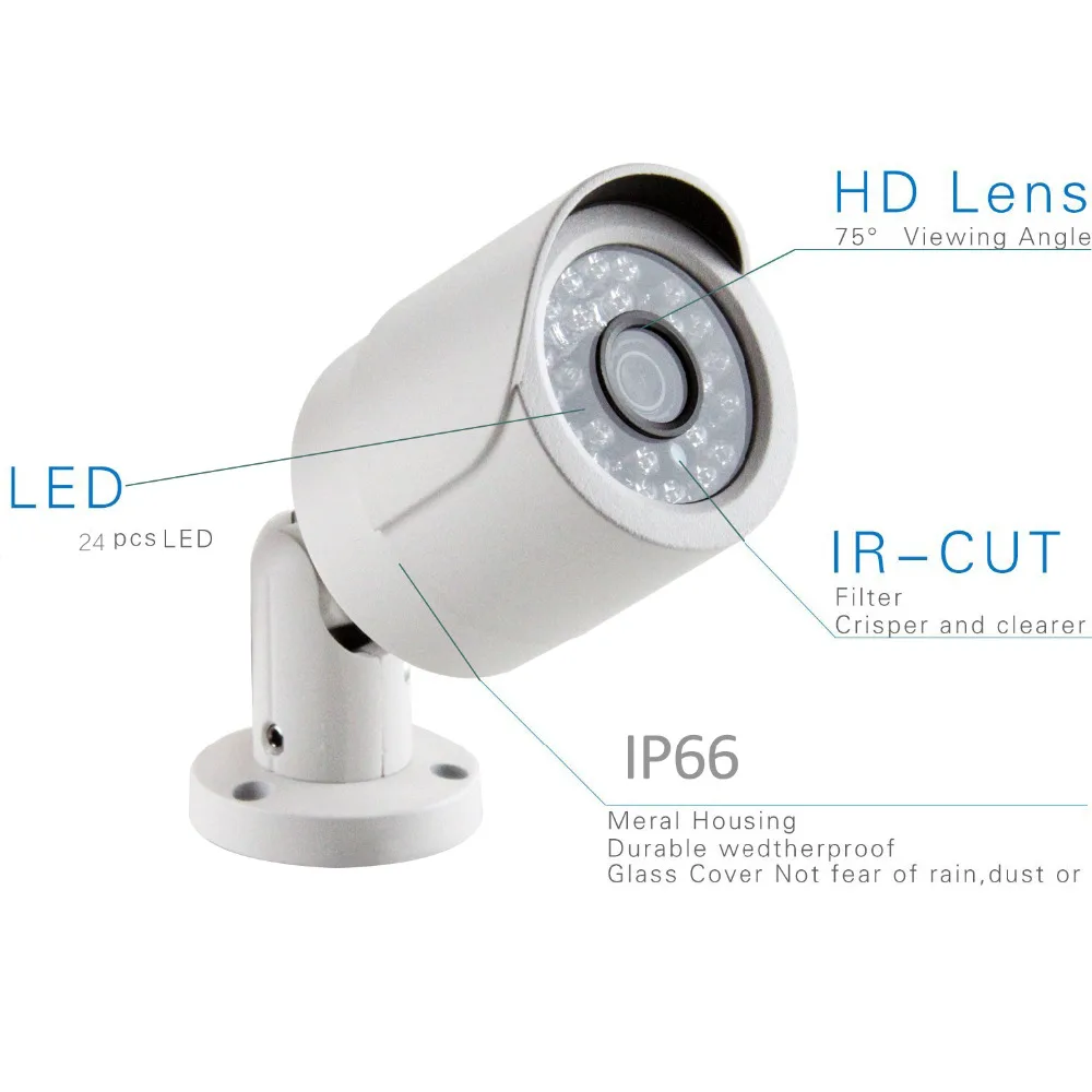 HD 1080 P POE 4 шт. 1.0MP IP Сетевая камера видеонаблюдения CCTV системы 720 4CH HDMI NVR оповещения