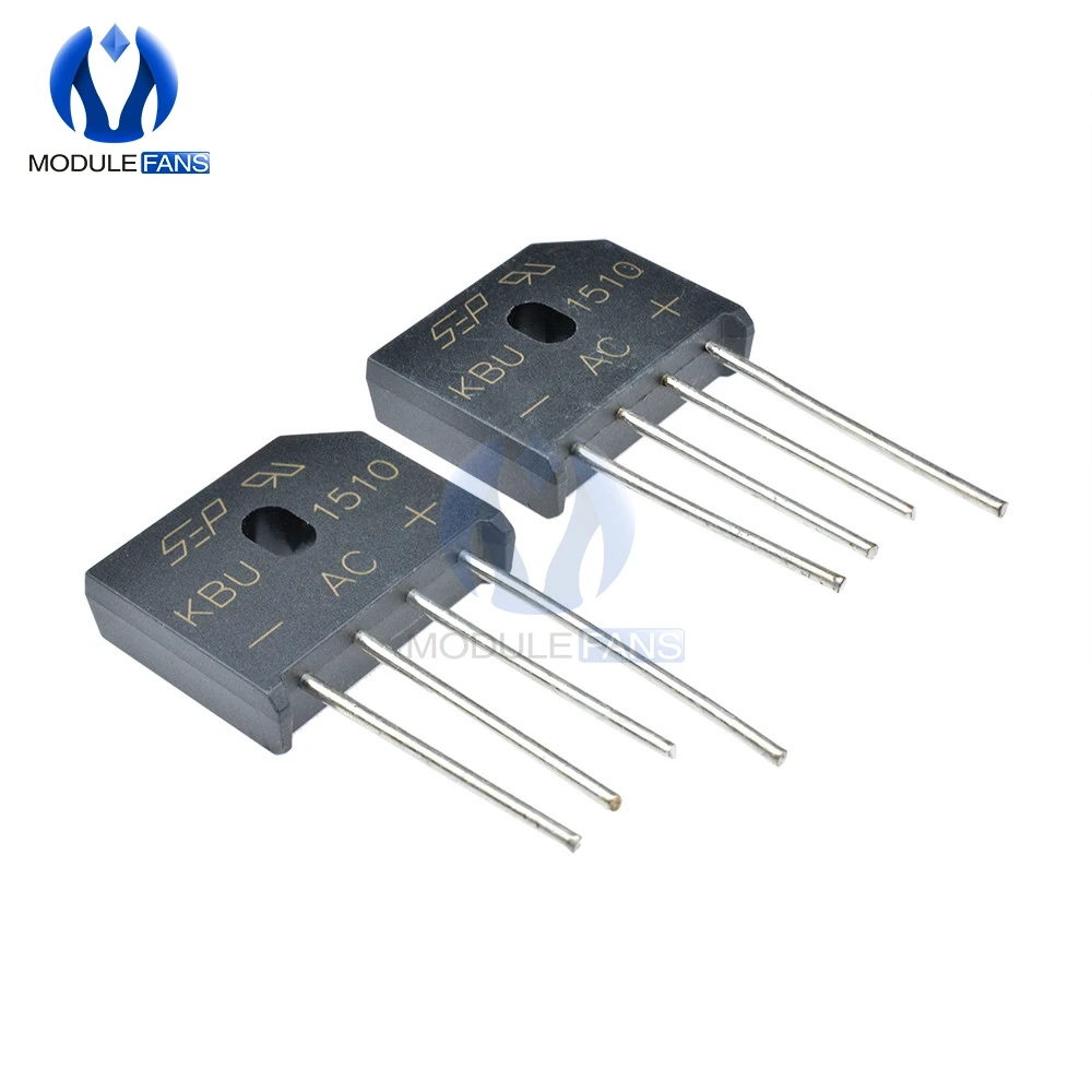 5 шт. диодный мост выпрямитель KBU1510 KBU 1510 DIP 15A 1000V|Выпрямители| |