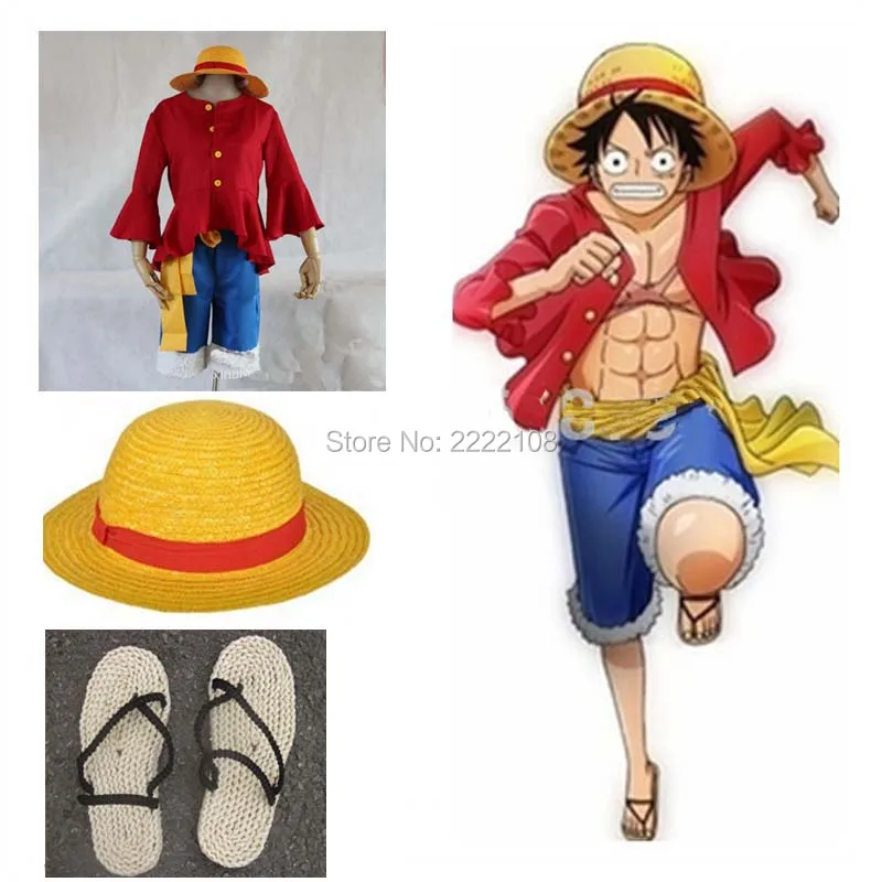Новый костюм для косплея цельная Обезьяна D. Luffy Косплей Хэллоуин комплект