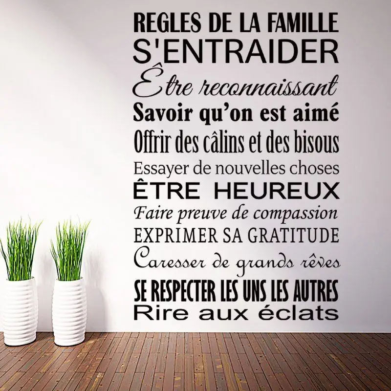 Vinyl French Family Rules Art Home Decor Wall Sticker Waterproof Removable Living room Bedroom Wall Decals D755
Vinyl French Family Rules Art Home Decor Wall Sticker Waterproof Removable Living room Bedroom Wall Decals D755