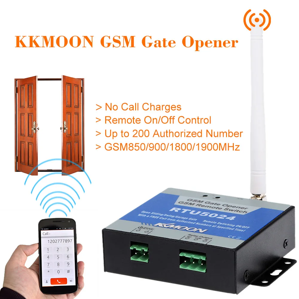 RTU5024 GSM Garage Swing Sliding Gate Door Opener Relay Remote On/Off Switch Free Call SMS Command Access Door Opener 200 Users
RTU5024 GSM Garage Swing Sliding Gate Door Opener Relay Remote On/Off Switch Free Call SMS Command Access Door Opener 200 Users