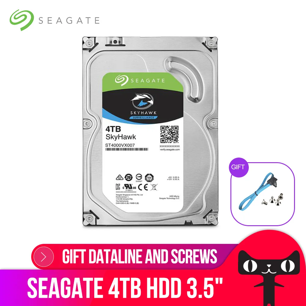 

Внутренний жесткий диск Seagate 4 ТБ, 5900 об/мин, SATA 6, 3,5 дюйма, 64 Мб кэш-памяти, жесткий диск для безопасности ST4000VX007