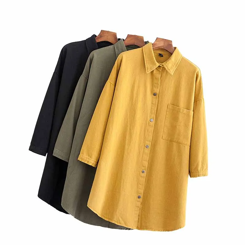 Large size 4XL Women's Shirt Tops 2019 Spring Summer Solid color Long sleeve Cotton Blouses Female Loose Harajuku Shirts Top G94
Large size 4XL Women's Shirt Tops 2019 Spring Summer Solid color Long sleeve Cotton Blouses Female Loose Harajuku Shirts Top G94