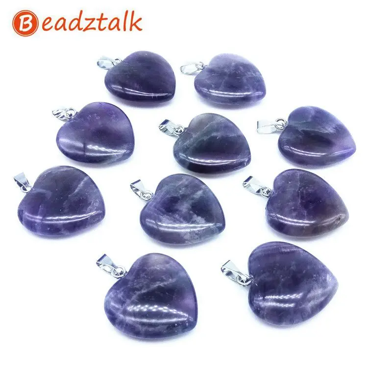 BEADZTALK 20 MM Natural Amethysts Crystal Stone Heart Charms DIY Jewelry Making Women Fashion Necklaces Earrings
BEADZTALK 20 MM Natural Amethysts Crystal Stone Heart Charms DIY Jewelry Making Women Fashion Necklaces Earrings