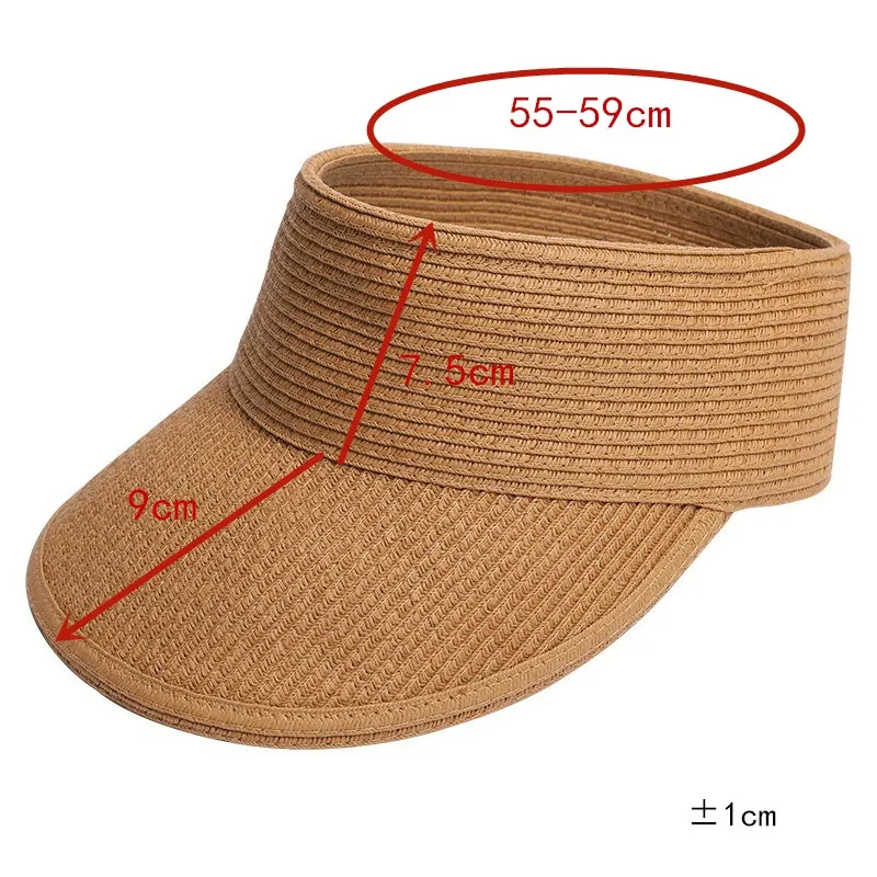 

Hats for Women Wide Brim Floppy Straw Hat Empty Top Summer Sun Hats Modis Anti-uv Visor Cap Female