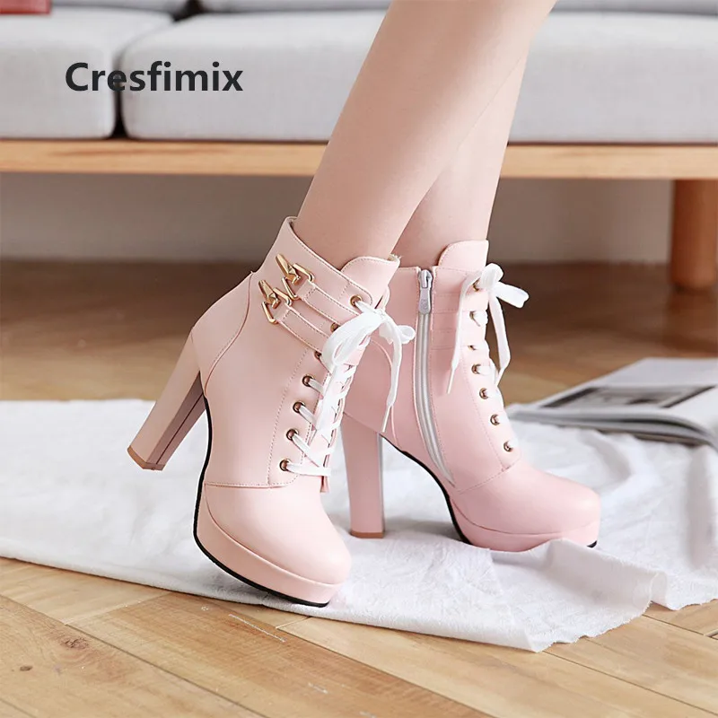 women fashion comfortable white lace up high heel boots lady cool black autumn boots female winter boots bottes femmes e3232
women fashion comfortable white lace up high heel boots lady cool black autumn boots female winter boots bottes femmes e3232
