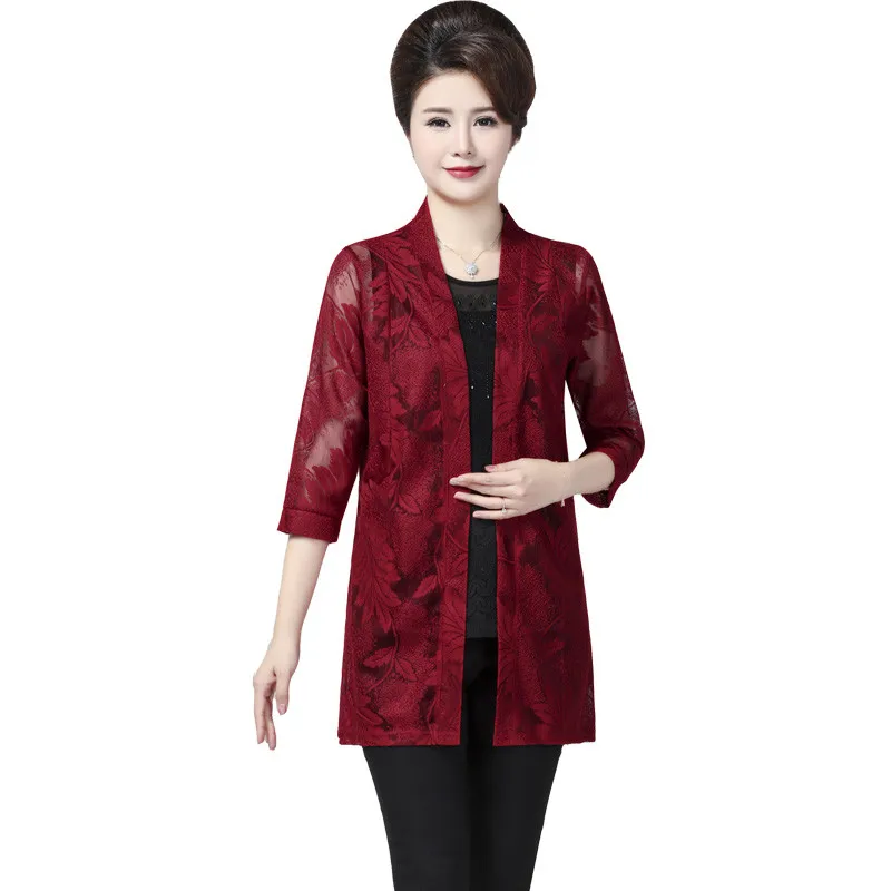 Lace Cardigan Coat Women Summer Medium Long Hollow Thin Outerwear Casual Elegant Ladies Tulle Coat Large Size Outerwear Female
Lace Cardigan Coat Women Summer Medium Long Hollow Thin Outerwear Casual Elegant Ladies Tulle Coat Large Size Outerwear Female