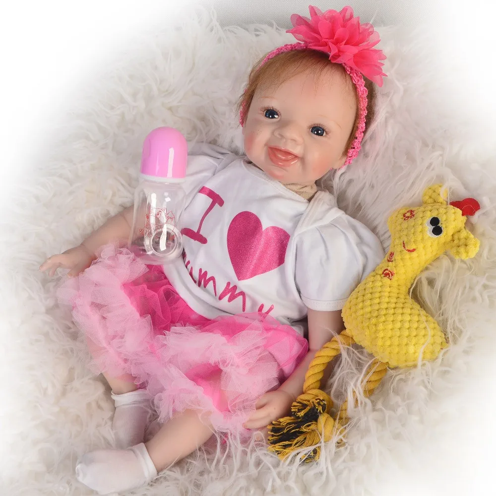 Brinquedos Reborn Dolls 55 см Силиконовые Baby девочка восхитительная кукла bebe подарок bonecas menina