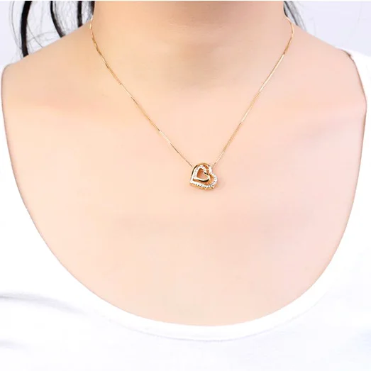 ANNGILL Top Quality Heart to Heart Gold Color Pendant Necklace Jewelry Made with Austria Crystal Valentine's Day Gift Wholesale
ANNGILL Top Quality Heart to Heart Gold Color Pendant Necklace Jewelry Made with Austria Crystal Valentine's Day Gift Wholesale
