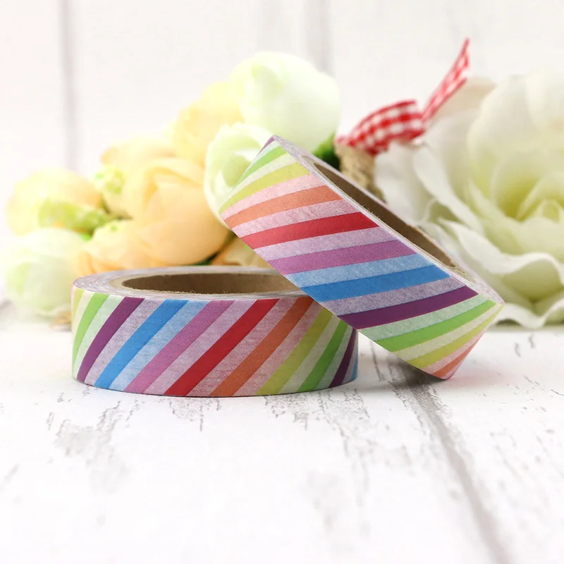 1pcs Rainbow Colorful Stripes Washi Tape Decorative Tape Papelaria Label Masking Sticker Tape
1pcs Rainbow Colorful Stripes Washi Tape Decorative Tape Papelaria Label Masking Sticker Tape