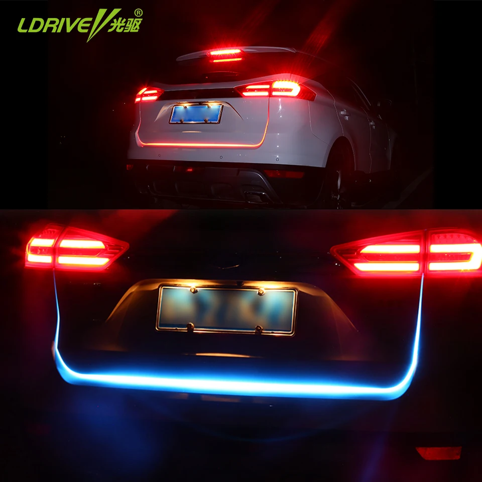 120CM Car Styling LED Strip Lighting Rear Trunk Tail Light Car Streamer Brake Turn Signal LED Warning Light Strips For BMW Audi
120CM Car Styling LED Strip Lighting Rear Trunk Tail Light Car Streamer Brake Turn Signal LED Warning Light Strips For BMW Audi