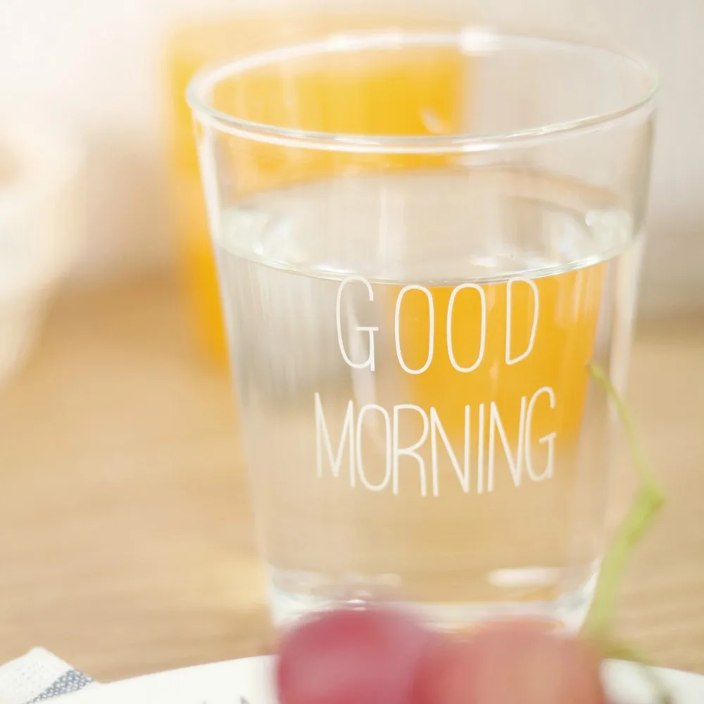 (5 pieces/lot) Nordic style KEYAMA Lighting glass material Good morning series glass water cup Milk breakfast cup tableware
(5 pieces/lot) Nordic style KEYAMA Lighting glass material Good morning series glass water cup Milk breakfast cup tableware