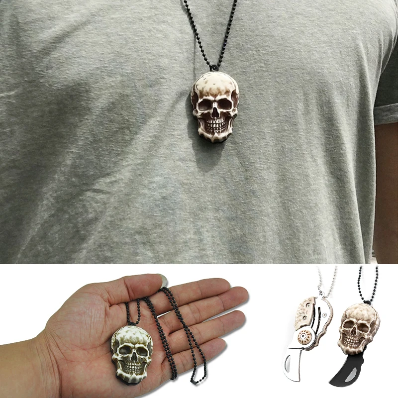 EDC Vintage Skull Necklace Outdoor Pocket Mini Cutting Knife Camping Survival Tactical Knife Keychain Tool Dropshipping
EDC Vintage Skull Necklace Outdoor Pocket Mini Cutting Knife Camping Survival Tactical Knife Keychain Tool Dropshipping