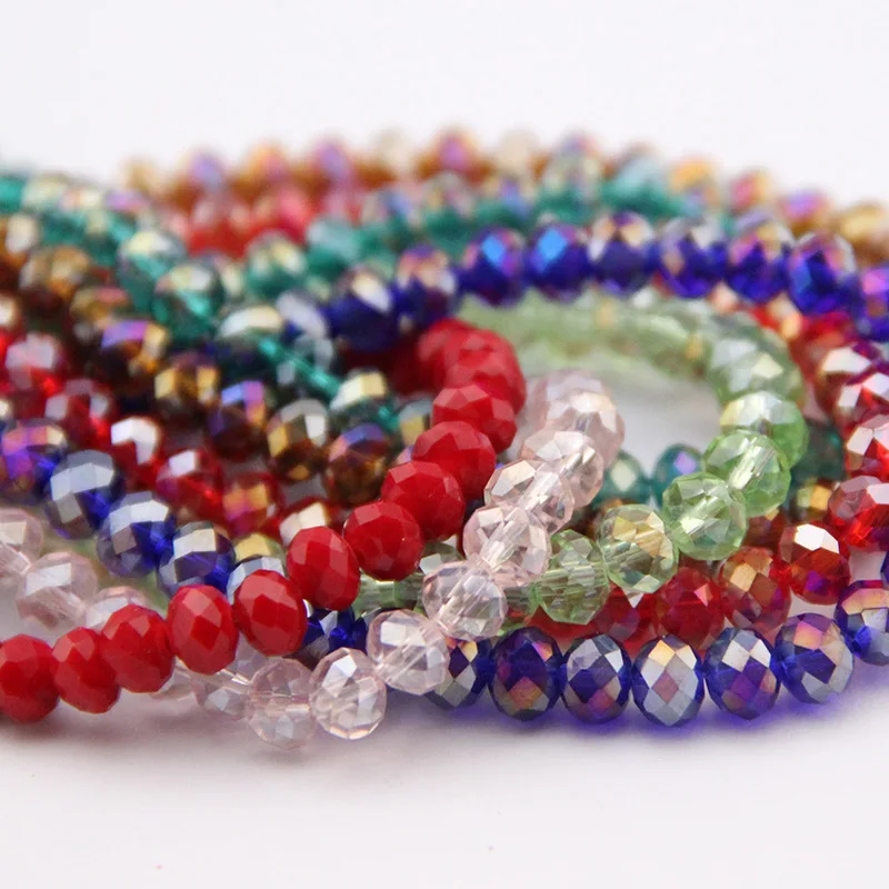 4*6 MM Colourful Crystal Glass Beads, Multifacet Multipurpose Decorative Beads Approx 100pcs Per String Beading Strand
4*6 MM Colourful Crystal Glass Beads, Multifacet Multipurpose Decorative Beads Approx 100pcs Per String Beading Strand