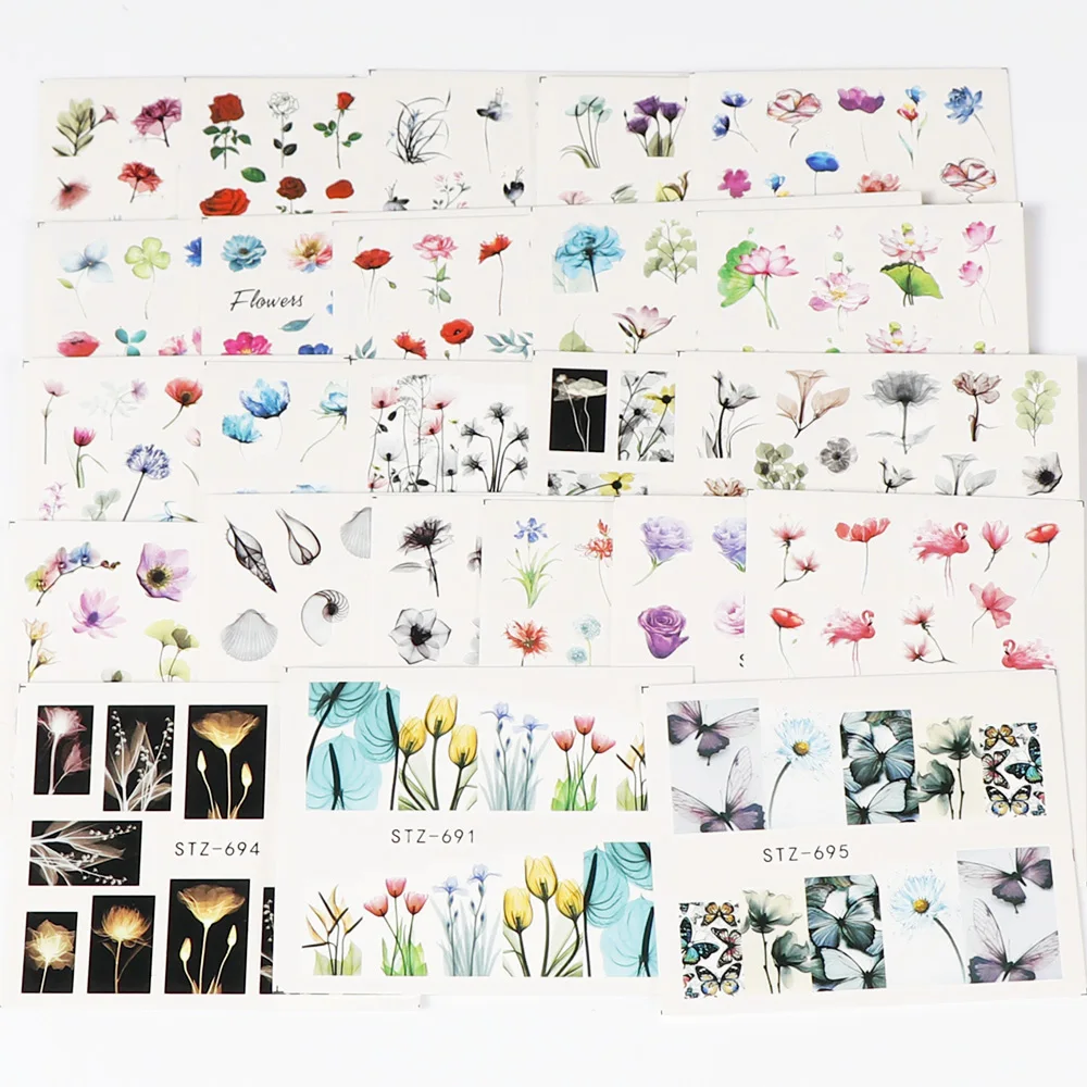 24 Sheets Water Transfer Nail Sticker Colorful Watercolor Flower Series Nail Sticker DIY Decoration For Beauty Nail Tool
24 Sheets Water Transfer Nail Sticker Colorful Watercolor Flower Series Nail Sticker DIY Decoration For Beauty Nail Tool