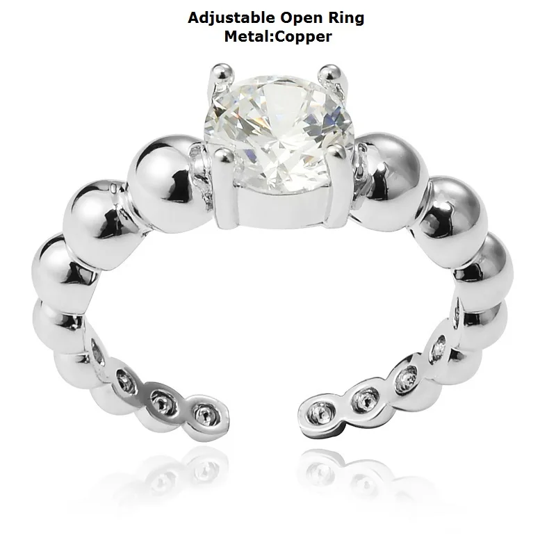 Wuli & baby серебристый циркониевый классическое женское кольцо для помолвки
