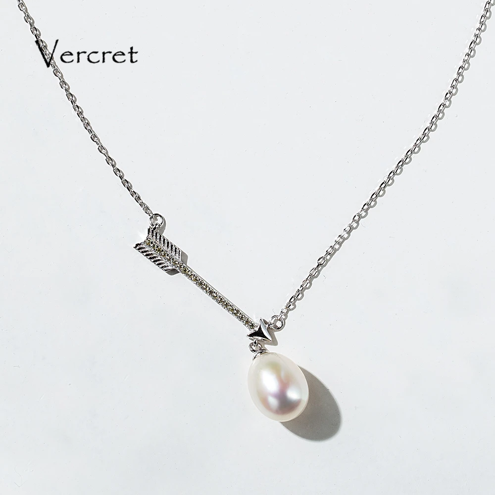 Vercret 925 silver genuine freshwater pearl necklace luxury arrows pendant necklace jewelry for valentines day gift
Vercret 925 silver genuine freshwater pearl necklace luxury arrows pendant necklace jewelry for valentines day gift