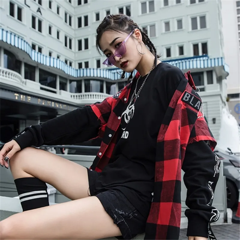 Male Shirts Button Up Punk Rock Rap Red And Black Plaid Patchwork Shirt Men Hip Hop Checkered Shirt Korean Fashion Streetwear
Male Shirts Button Up Punk Rock Rap Red And Black Plaid Patchwork Shirt Men Hip Hop Checkered Shirt Korean Fashion Streetwear