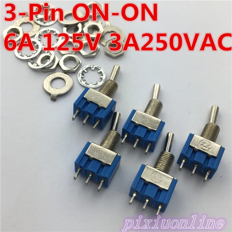 G107 High Quality 5pcs/lot Mini MTS-102 3-Pin SPDT ON-ON 6A 125V 3A250VAC Toggle Switches
G107 High Quality 5pcs/lot Mini MTS-102 3-Pin SPDT ON-ON 6A 125V 3A250VAC Toggle Switches