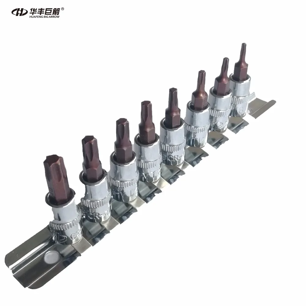 HUAFENG BIG ARROW, 8 шт., 1/4 дюйма, звездообразный Набор торцевых головок T8 T10 T15 T20 T25 T27 T30 T40 с прочной направляющей
HUAFENG BIG ARROW, 8 шт., 1/4 дюйма, звездообразный Набор торцевых головок T8 T10 T15 T20 T25 T27 T30 T40 с прочной направляющей