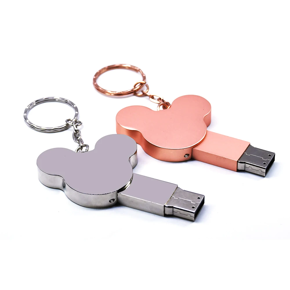USB флеш накопитель для ушей fashion16GB 8GB 32GB 4GB 64GB серебристая металлическая Флешка