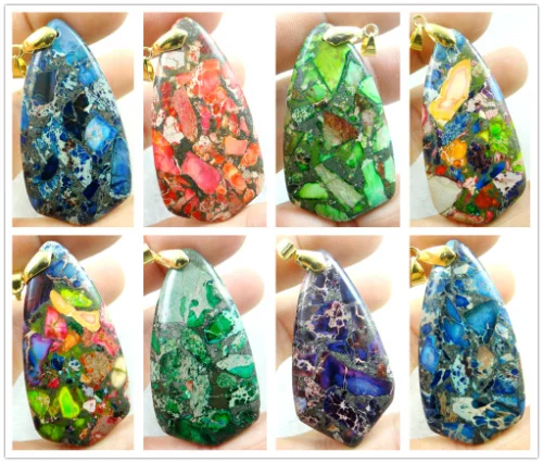 Натуральный камень морской осадочных кристалл кварца lapis бирюзовый кулон для