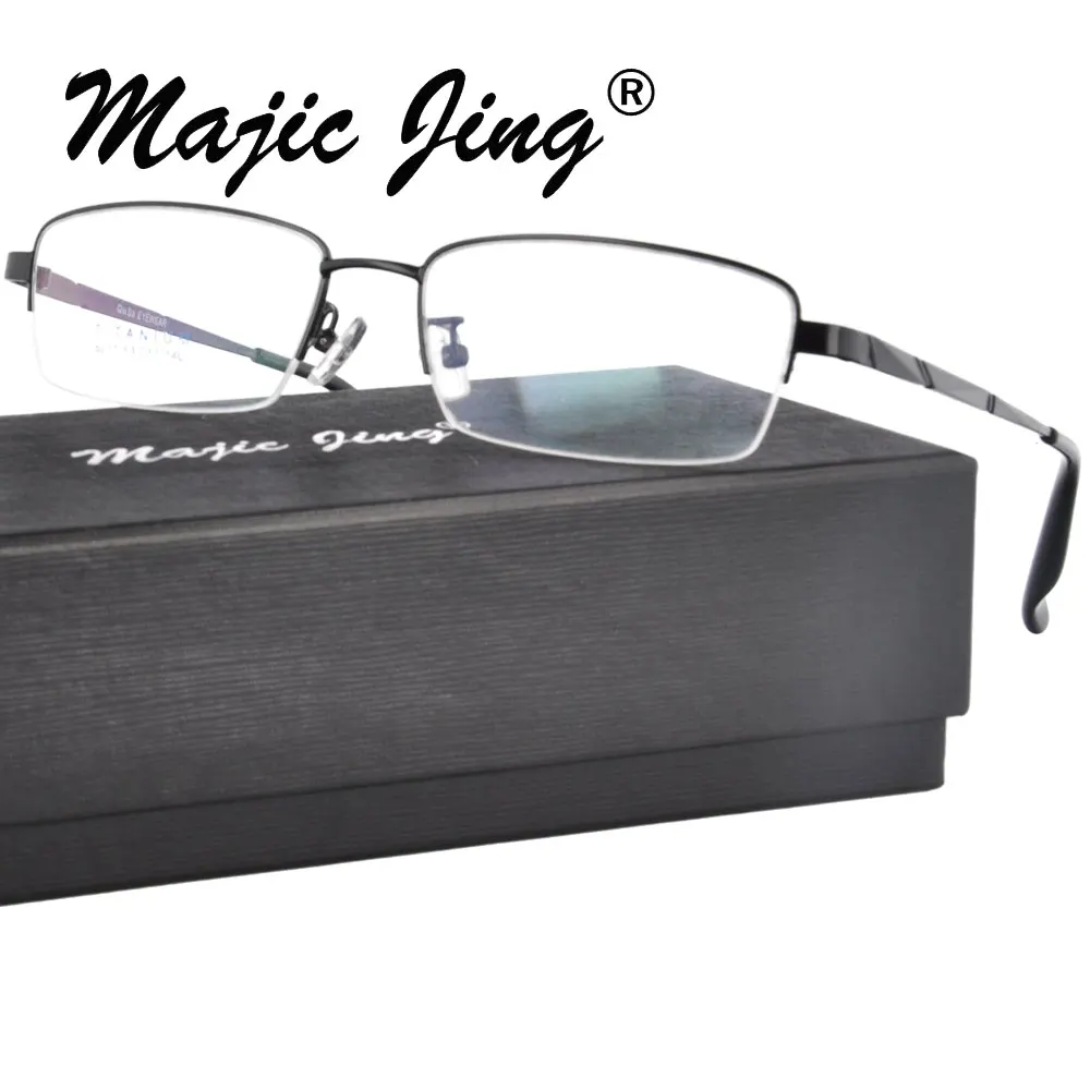 Металлические очки для близорукости Magic Jing, Полуободковые оптические оправы, 6211
Металлические очки для близорукости Magic Jing, Полуободковые оптические оправы, 6211