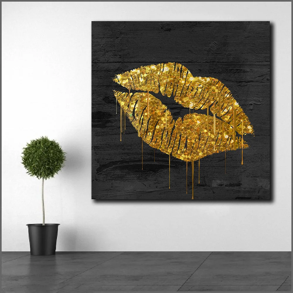 Fashion Modern Printed Wall Art Pop Art Golden Lips Oil Painting Poster Print Canvas Wall Picture for Living Room Unframed
Fashion Modern Printed Wall Art Pop Art Golden Lips Oil Painting Poster Print Canvas Wall Picture for Living Room Unframed