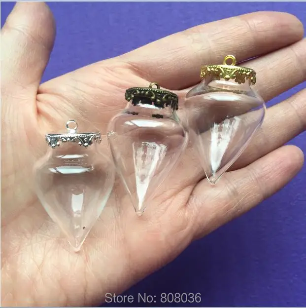 Фото 50 шт. подвеска Корона в форме сердца 38 х25 мм|glass bubble pendant|glass bottle pendantglass |
