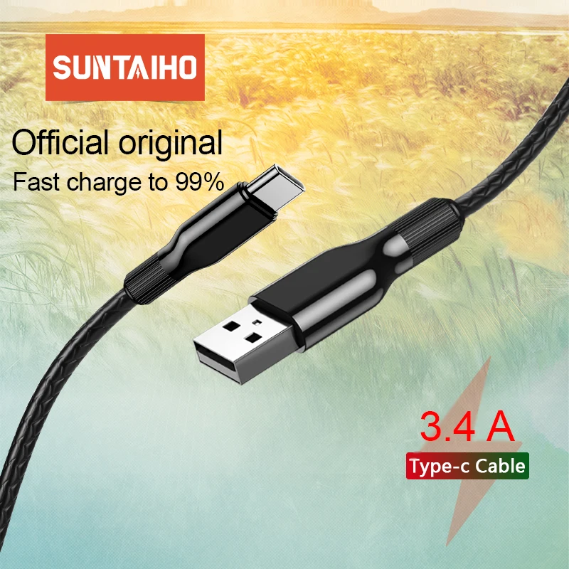 Suntaiho USB Type C кабель для Samsung S10 Xiaomi Redmi Note 7 Быстрая зарядка провод USB-C зарядки