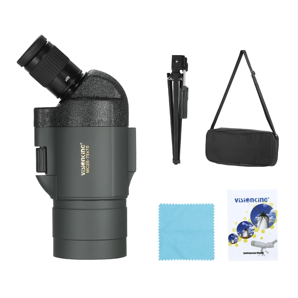 Visionking Telescope Monocular 25-75x70 Spotting Scope Waterproof Monocular Bak4 Prism Telescope with Tripod Bag for Hunting
Visionking Telescope Monocular 25-75x70 Spotting Scope Waterproof Monocular Bak4 Prism Telescope with Tripod Bag for Hunting