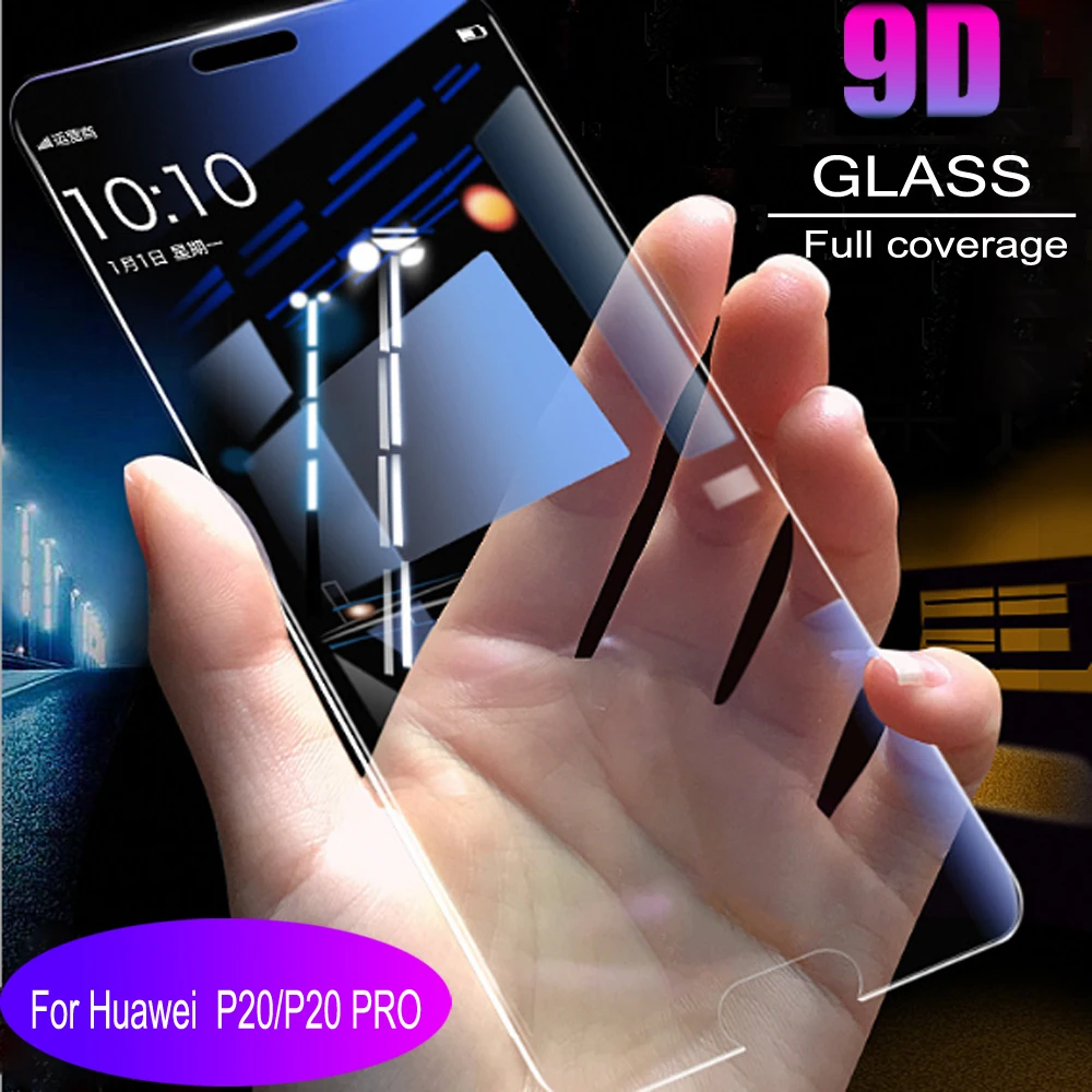 

10pcs 9D full coverage Tempered Glass For Huawei P20 P20 Pro Screen Protector Protective Film Anti Blue Ray