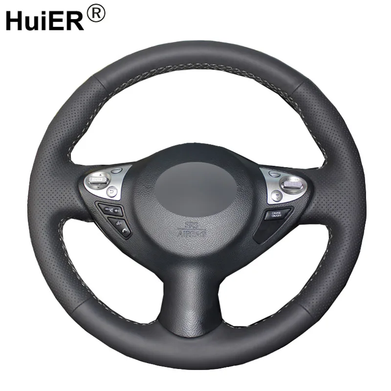 HuiER Hand Sewing Car Steering Wheel Cover Black Leather For Infiniti FX FX35 FX37 FX50 Nissan Juke Nissan Maxima 2009-2014
HuiER Hand Sewing Car Steering Wheel Cover Black Leather For Infiniti FX FX35 FX37 FX50 Nissan Juke Nissan Maxima 2009-2014