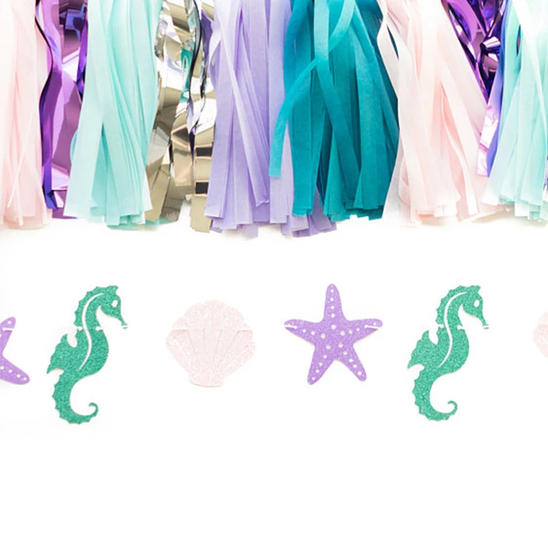 Sea Mermaid Theme Hanging Banners Happy Birthday Party Decorations Sea Animals Starfish Bunting For Baby Shower Party Supplies 
Sea Mermaid Theme Hanging Banners Happy Birthday Party Decorations Sea Animals Starfish Bunting For Baby Shower Party Supplies