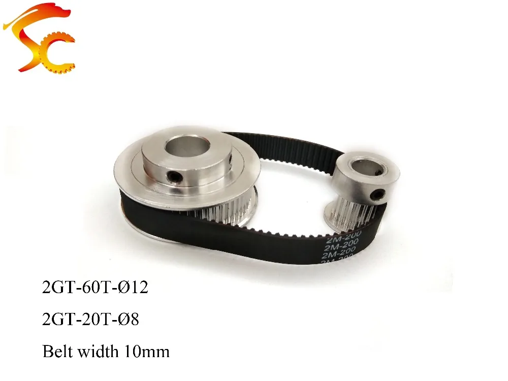 Timing Belt Pulley GT2 60 teeth 20 teeth Reduction 3:1/1:3 3D printer accessories belt width 10mm Bore 10&8mm
Timing Belt Pulley GT2 60 teeth 20 teeth Reduction 3:1/1:3 3D printer accessories belt width 10mm Bore 10&8mm
