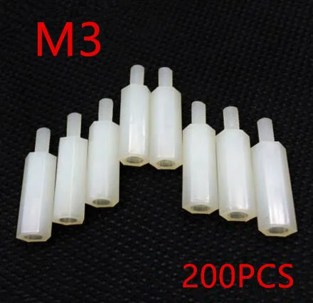 200pcs/lot M3*L+6 L(length)=5-50 Nylon Standoff Spacer M-F thread Screw/Nylon Hex Spacer/Nylon Nut
200pcs/lot M3*L+6 L(length)=5-50 Nylon Standoff Spacer M-F thread Screw/Nylon Hex Spacer/Nylon Nut