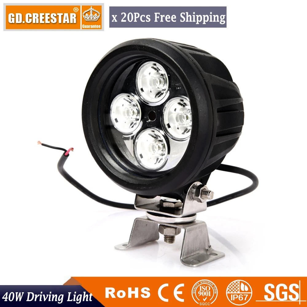 40Watts Round Led Offroad Lights 12V 10W/PC 3600Lm Super bright Led Work light Spot Flood Driving lights x20pcs/lots
40Watts Round Led Offroad Lights 12V 10W/PC 3600Lm Super bright Led Work light Spot Flood Driving lights x20pcs/lots