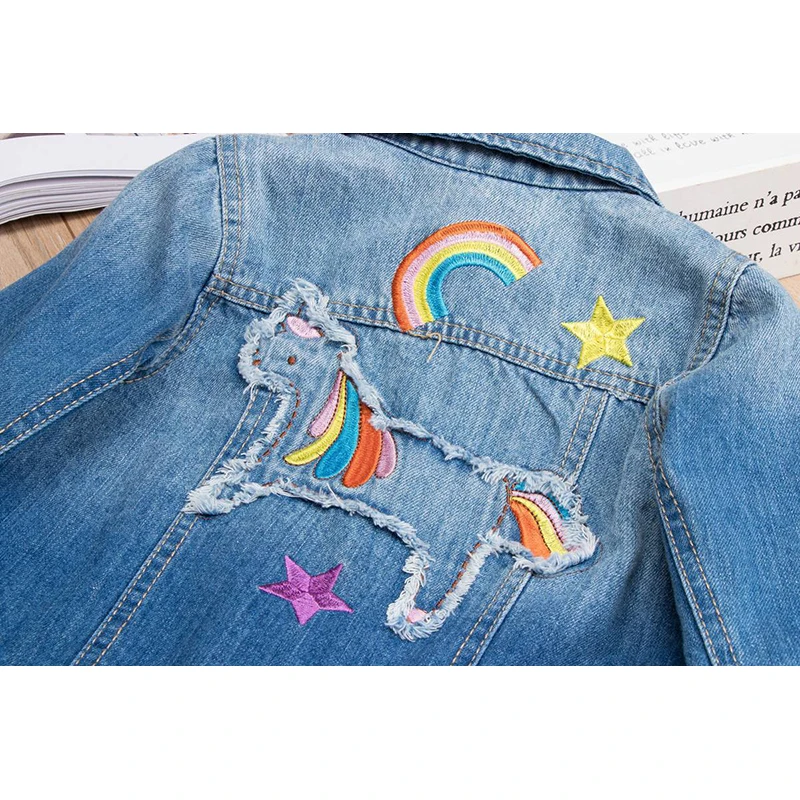 2020 Spring Autumn Girls Denim Jacket Children Jeans Jacket Rainbow Unicorn Embroidered Kids Denim Coat For Girls Clothing
2020 Spring Autumn Girls Denim Jacket Children Jeans Jacket Rainbow Unicorn Embroidered Kids Denim Coat For Girls Clothing
