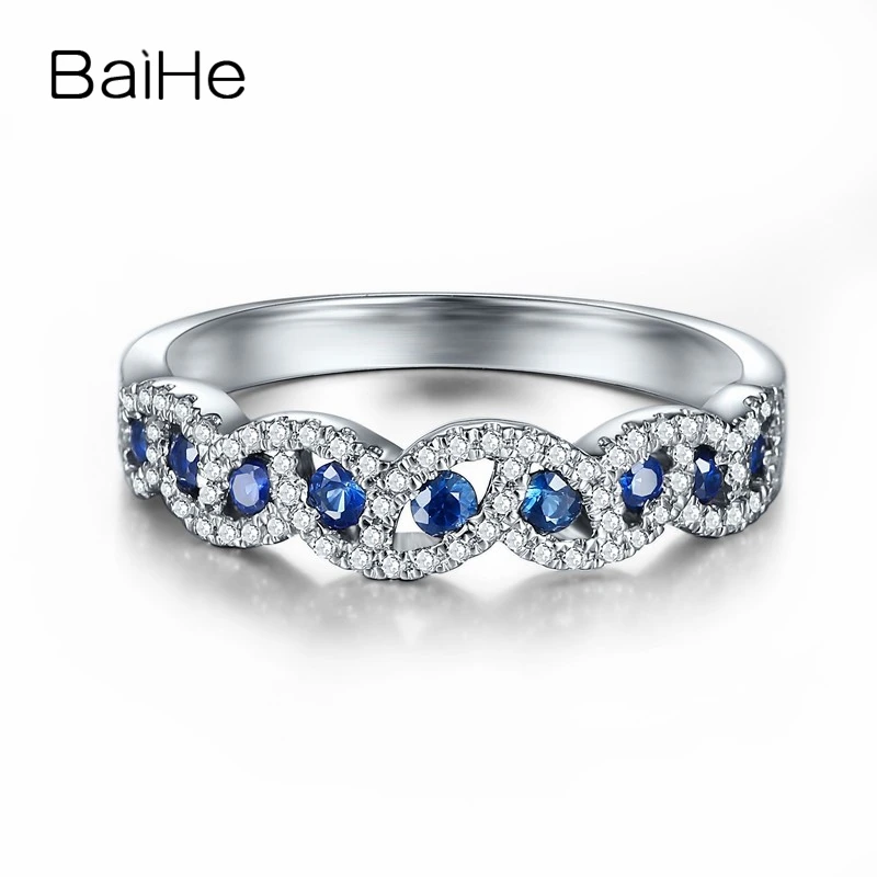 BAIHE Solid 18K White Gold 0.38ct Round Natural Sapphire 0.16ct diamond Wedding Women Trendy Fine Jewelry diamond Sapphires Ring
BAIHE Solid 18K White Gold 0.38ct Round Natural Sapphire 0.16ct diamond Wedding Women Trendy Fine Jewelry diamond Sapphires Ring